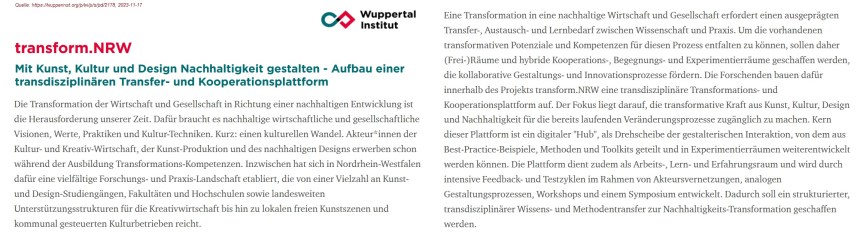 2023-11-17_Wuppertal-Institut_transform-NRW_Aufbau-einer-transdisziplinaeren-Transfer-und-Kooperationsplattform